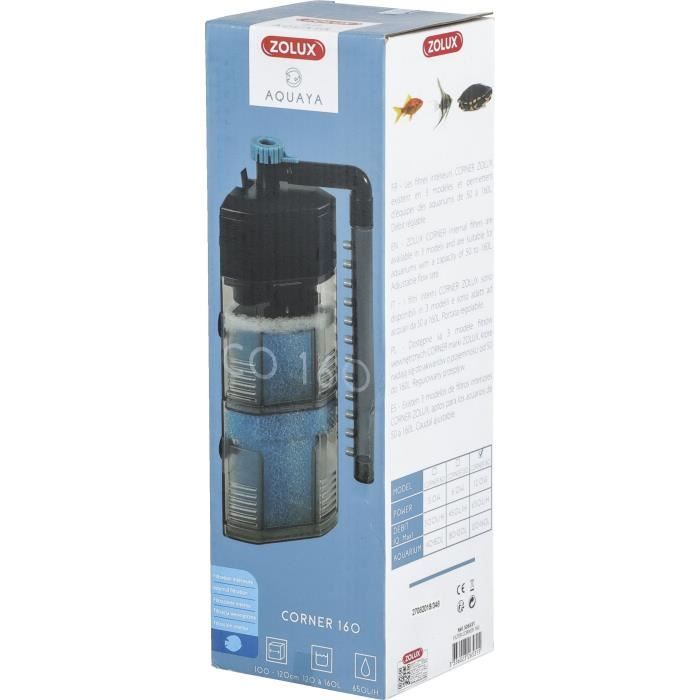ZOLUX Internal Filter Corner 160 - 12 W - For Aquariums 120 to 160 L