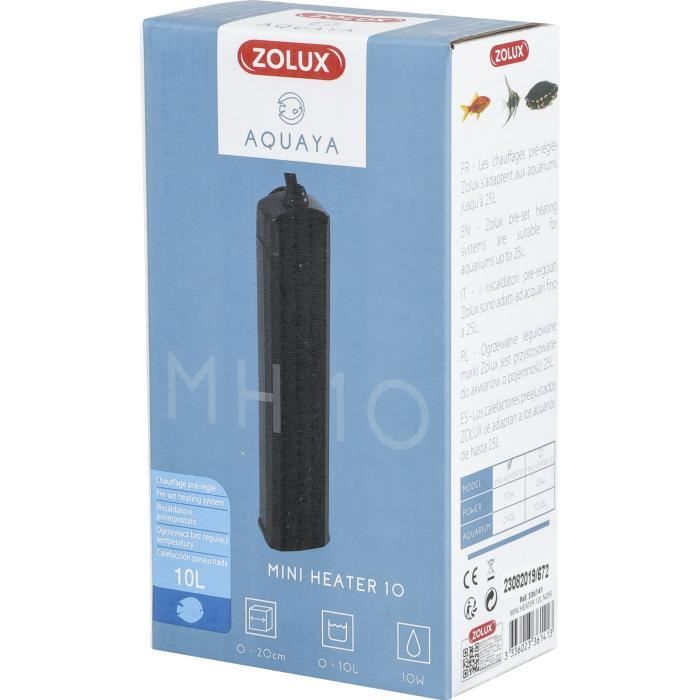Zolux Pre-set Heater 10W for Aquariums 0 to 10 L