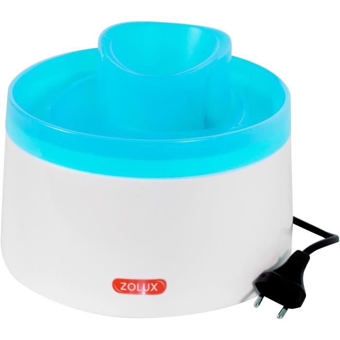 Fontaine a eau - Zolux - Pour chats et chiens - Avec cartouche filtrante - 2 litres
