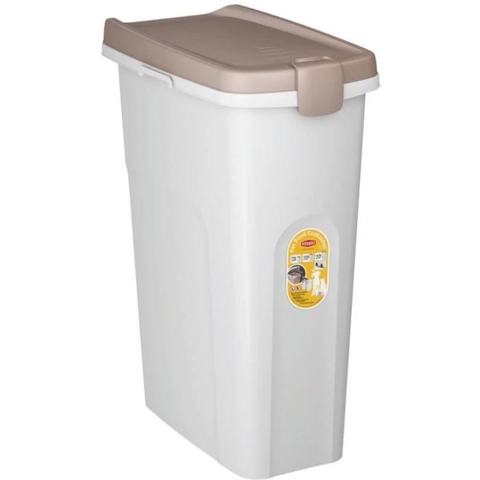 KERBL Pet Food Container - Brown/White - 40 L - Hermetic Closure
