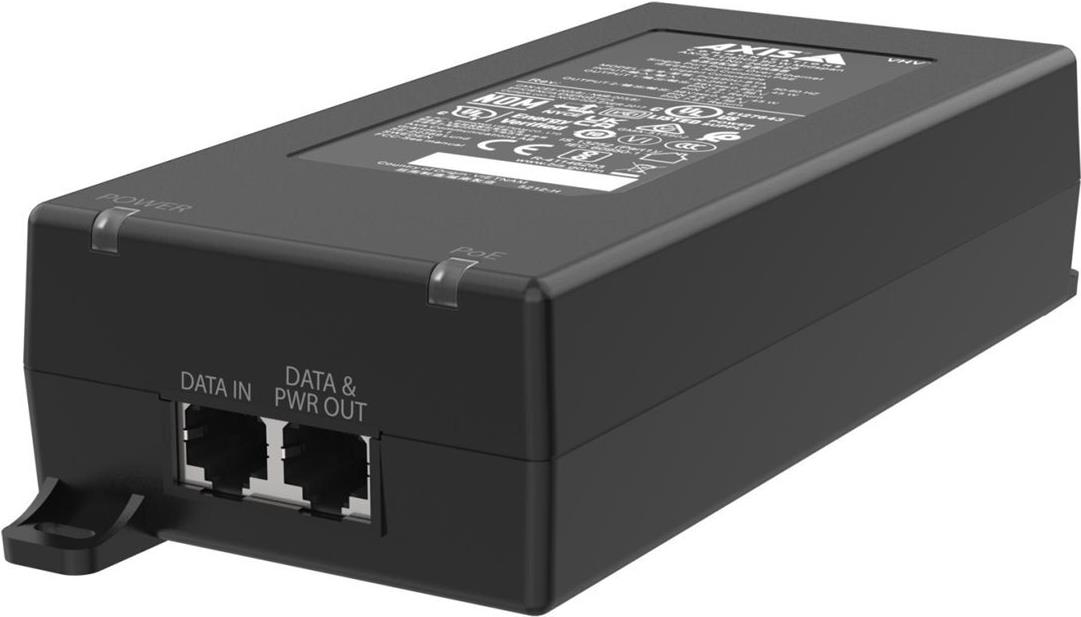 AXIS TU8004 Power Injector - DIN Rail Mountable - AC 100-240 V - 90 Watts - Black - for AXIS C1410, P1385-E (02783-001)