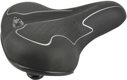 FISCHER Touren-Fahrradsattel Elastomer, black/white optimale Körperanpassung durch Gel-Einlage, bequemes - 1 Stück (85657)