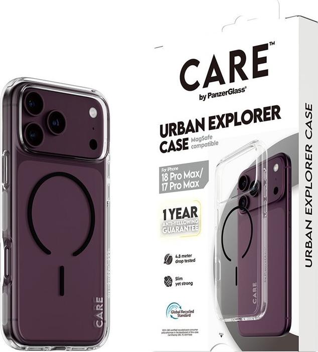 PanzerGlass Urban Explorer Case Transparent with Black MagSafe for iPhone 17 Pro Max (CR82267)