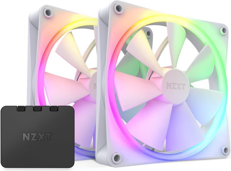 NZXT F140 RGB TWIN Computer Case Fan - 14 cm White - 2 Pieces (RF-R14DF-W1)