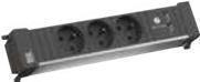 Bachmann POWER FRAME - Power Strip - Input: GST18i3 - Output: 3 (USB, 3 x French) - 20 cm Cord - Black