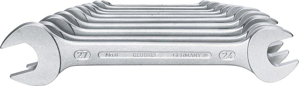 Gedore 6077540 Double Open-End Wrench Set, 10-Piece, 6 - 27 mm