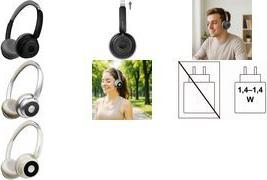 LogiLink BT0072S Over Ear Bluetooth Headphones Cream (BT0072S)