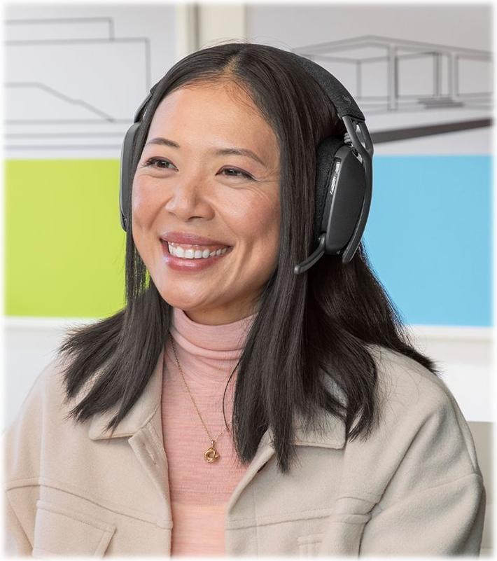 LOGITECH VC Zone Vibe Wireless Headset - Over-ear - Bluetooth - Noise-isolating - Graphite - Certified for Microsoft Teams (981-001441)