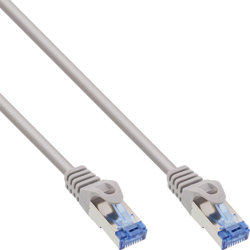 InLine - Patch-Kabel - RJ-45 (M) zu RJ-45 (M) - 40,0m - SFTP, PiMF - CAT 6a - halogenfrei, verseilt, ohne Haken - Grau (74840)