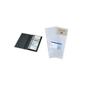 Sigel Business Card Ring Binder, Black, for 200 Cards, 4-Ring Mechanism VZ300