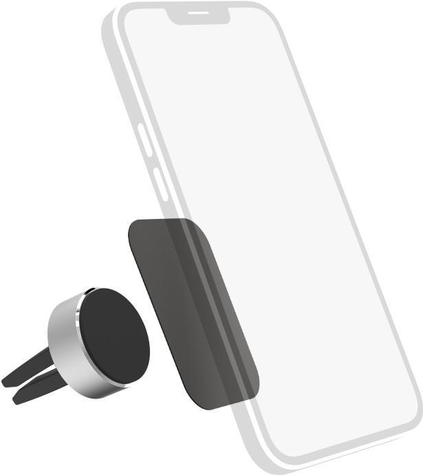 Hama Car Phone Holder, Magnetic, Aluminum, 360 Degree Rotatable, Universal (00201516)