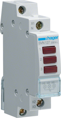 Hager SVN127 - IP20 Protection Rating - 17.5 mm Width, 83 mm Height