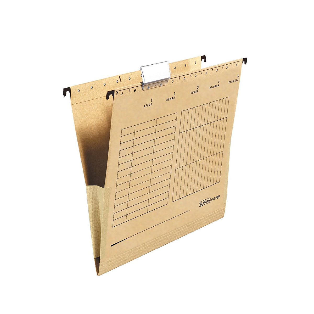 Herlitz Hanging Bags with Linen Trim Brown A4 25 Pack