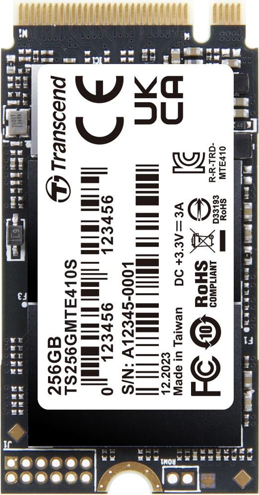 Transcend PCIe SSD 410S M.2 256 GB PCI Express 4.0 NVMe 3D NAND (TS256GMTE410S)