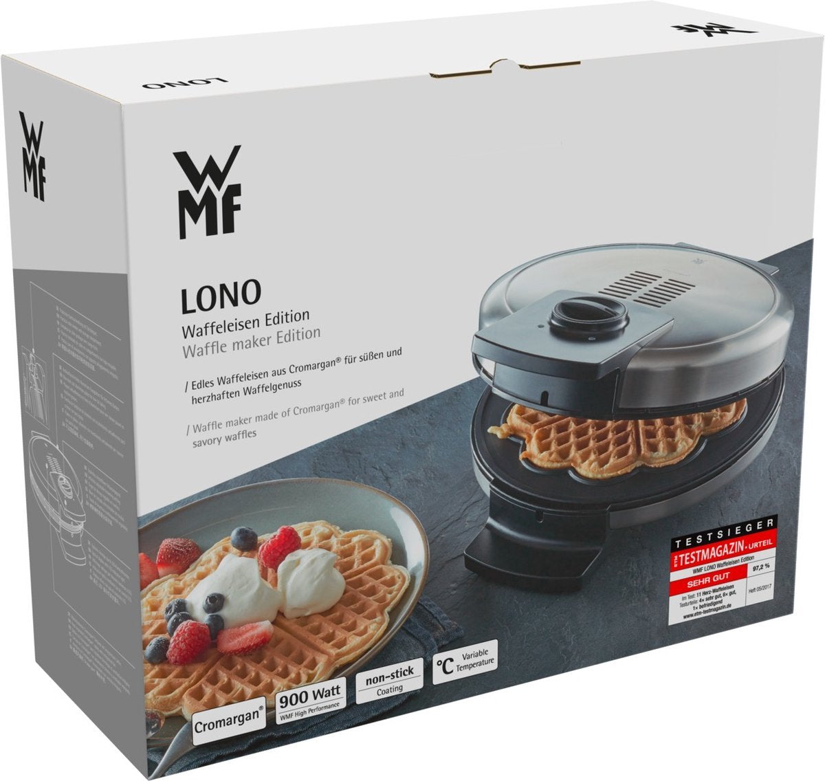 WMF Lono Waffle Iron 5 Waffles 900 W Black - Chrome (415210011)