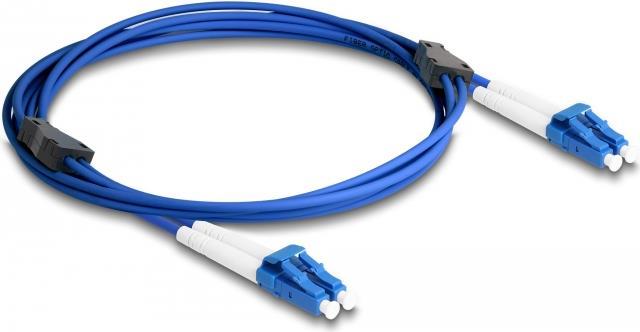 Delock - Netzwerkkabel - LC Single-Modus (M) zu LC Single-Modus (M) - 2 m - 3 mm - Glasfaser - Duplex - 9/125 Mikrometer - OS2 - halogenfrei - Blau