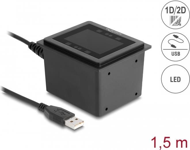 Delock USB Barcode Scanner 1D and 2D Wired - German Version (90600)