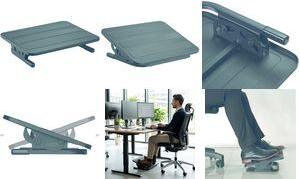 LogiLink Adjustable Footrest, Black Plastic & Steel EO0036