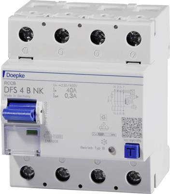 Doepke FI Circuit Breaker All-Current Sensitive DFS4 063-4/0.03-B 4-pole 63/0.03A (09144995)