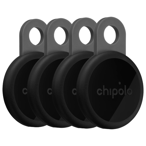 Chipolo LOOP 4-Pack Rechargeable Bluetooth Tracker Charcoal Apple Find My Compatible