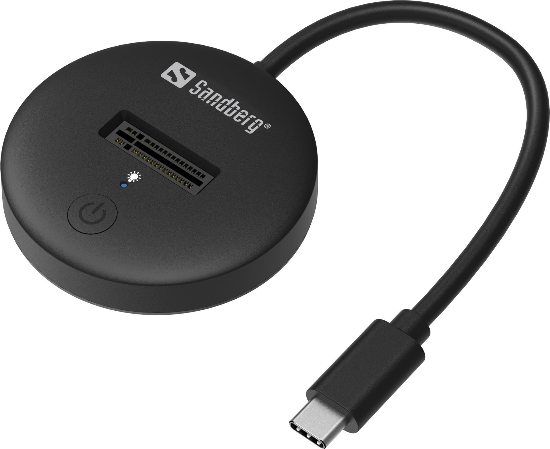 Sandberg USB 3.2 Dock for M.2+NVMe SSD - 4 TB - USB Typ-C - 10 Gbit/s - black (136-47)