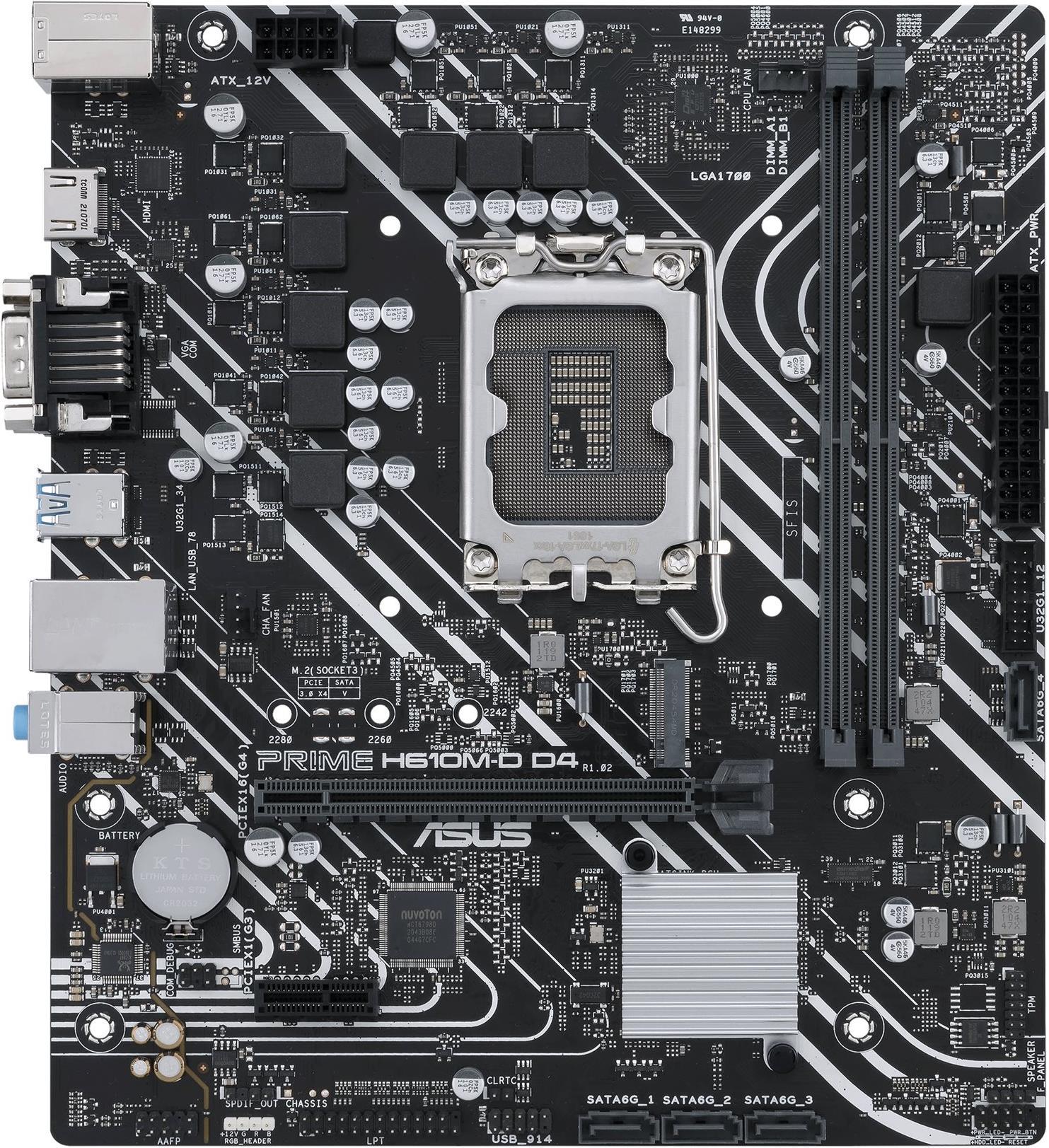 ASUS PRIME H610M-D D4 - Micro ATX Motherboard - LGA1700 - H610 Chipset 90MB1A00-M0EAY0