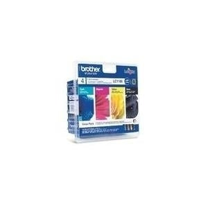 Brother LC1100 Value Pack - 4-pack - Black, Yellow, Cyan, Magenta - Original - Ink Cartridge - for Brother DCP-185, DCP-385, DCP-6690, MFC-490, MFC-5490, MFC-5890, MFC-6490, MFC-990 (LC1100VALBPDR)