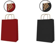 agipa Paper Carrier Bag - Kraft Paper, Medium, Black with Carrying Cord - 1 Piece (101840)