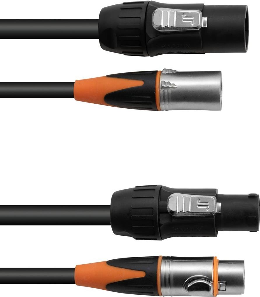 EUROLITE Kombikabel DT-2 DMX IP T-Con/3 Pin XLR Cable 5 m (Model 30227793) 3-poligen