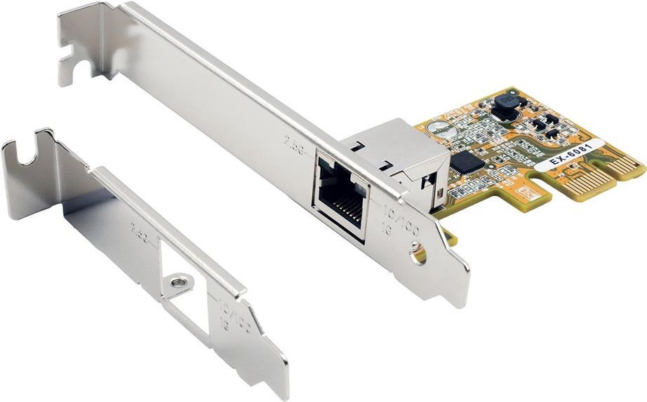 PCI-EXPRESS Ethernet Card with 1 Port, Realtek Chipset (EX-6081)
