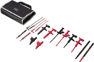 VOLTCRAFT MLSet-100 Measurement Lead Set 4 mm Banana Clips, Test Probe, Socket 4 mm 1.2 m Red, Black - VC-18652745