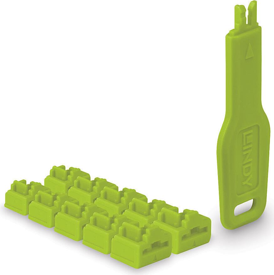 LINDY RJ-45 Port Blocker Key - Green - 47894