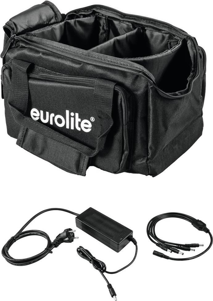 EUROLITE Set SB-14 Soft-Bag + Charger for 4x Battery Flat Light, Model 20000447