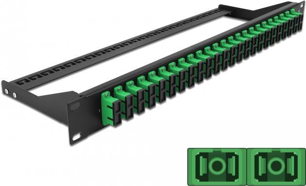 Delock - Patch Panel - Rack montierbar - SC Duplex SM X 24 - Schwarz, grün - 1U - 48.3 cm (19")