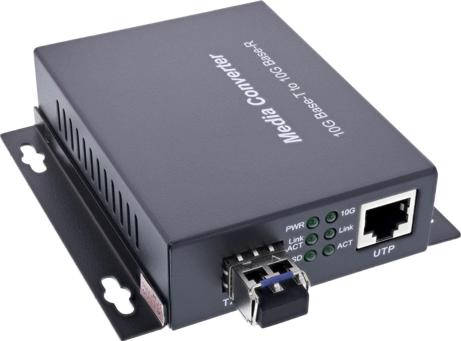 InLine Network Media Converter 10Gb/s TP to SFP+ Fiber Optic for LC Duplex SM (66659F)