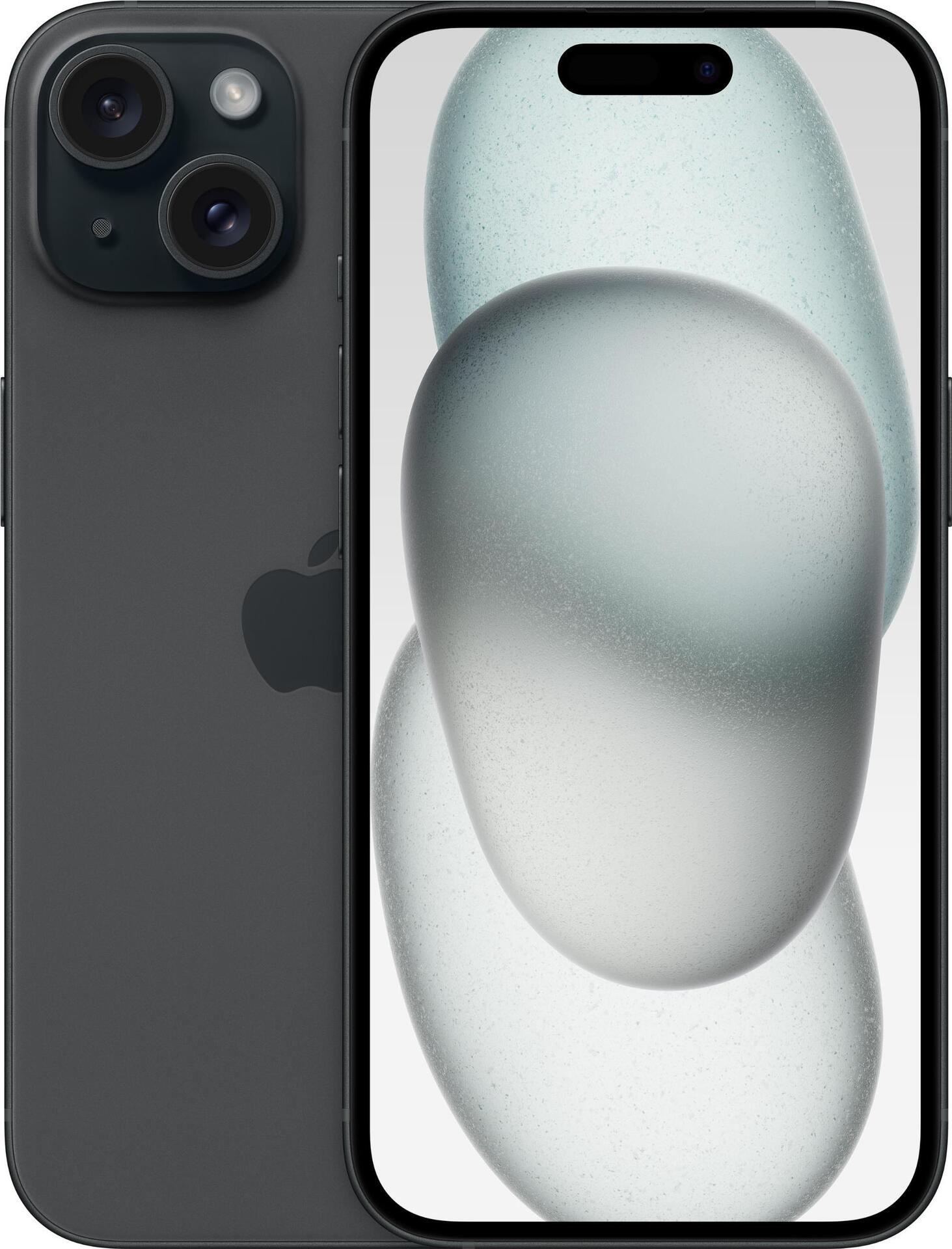 Apple iPhone 15 - 5 G Smartphone - Dual SIM - 256GB - 6.1" OLED Display - 2556 x 1179 Pixels - Black (MTP63ZD/A)