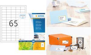 HERMA 10737 Self-Adhesive Printer Labels, White, A4, 100% Recycled Paper