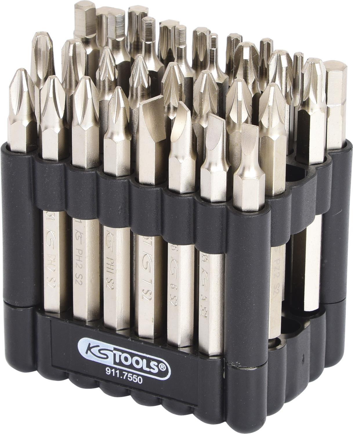 KS TOOLS 1/4" Classic Bit Set 75 mm, 32 Pieces, 911.7550 32-tlg