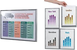 PAPERFLOW Wall Sign Info Display - DIN A4 - Aluminum Grey - 4 Pieces