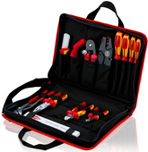 Knipex Compact Electrical Tool Bag - Black - Red - Polyester - 8 Pockets - 410 mm x 290 mm x 60 mm (00