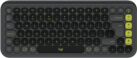 Logitech POP Icon Keys - Tastatur - kabellos - Bluetooth LE - QWERTY - US International - Graphite, grün (920-013071)