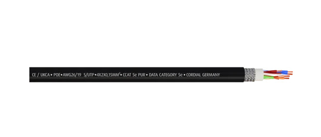CORDIAL RJ45 Network Cable, Patch Cable CAT 5e 20.00 m Black (15541)