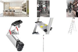 Hailo L80 ComfortLine Aluminum Safety Ladder 3 Steps XXL Anti-Slip