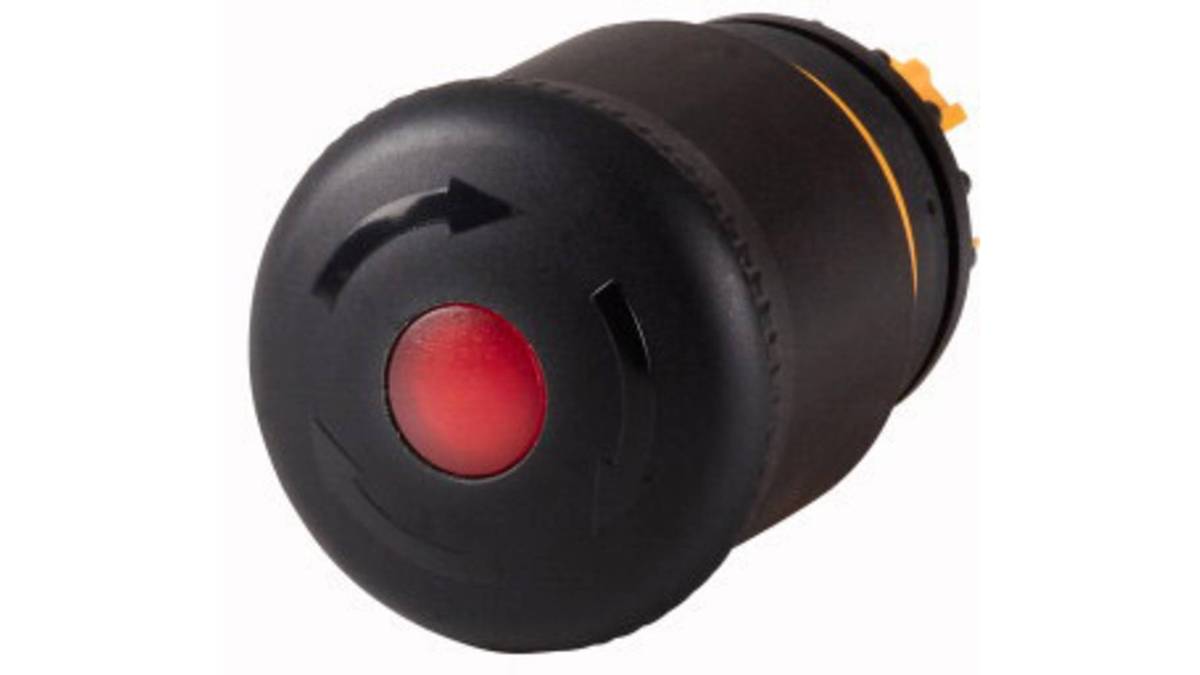 Eaton M22S-PVLT Illuminated Emergency Stop Button Black Rotatable (271540)