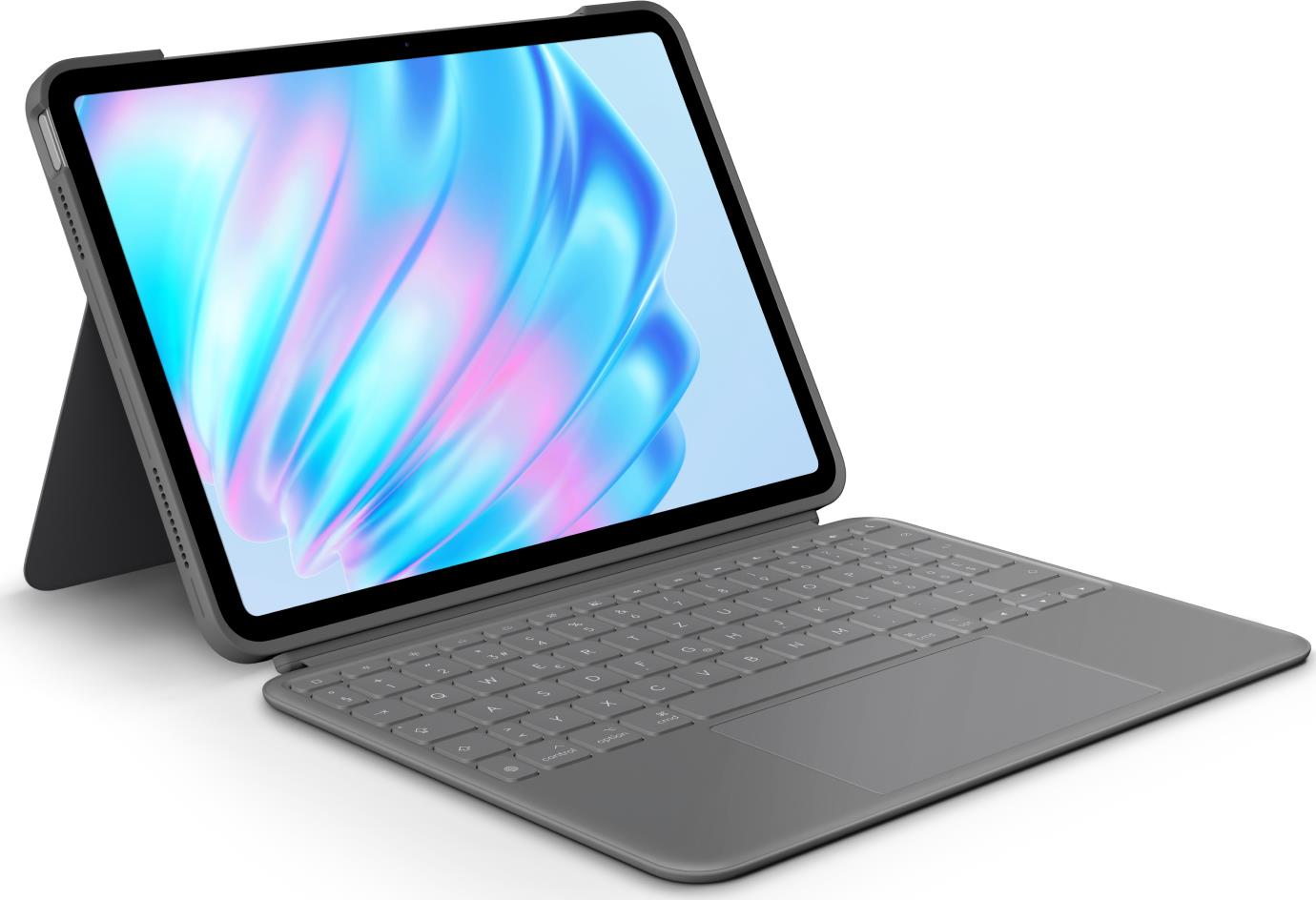 Logitech Combo Touch - Tastatur und Foliohülle - mit Trackpad - hintergrundbeleuchtet - Apple Smart connector - QWERTZ - Schweiz - Oxford Gray - für Apple 11-inch iPad Air M2 Wi-Fi, M2 Wi-Fi + Cellular, M3 Wi-Fi, M3 Wi-Fi + Cellular (920-01