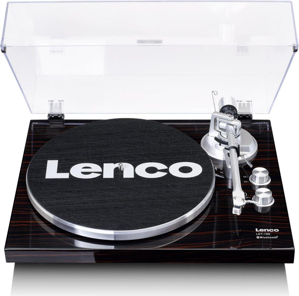 Lenco LBT-188 USB Turntable - Belt Drive - Walnut - Bluetooth - Model LBT-188