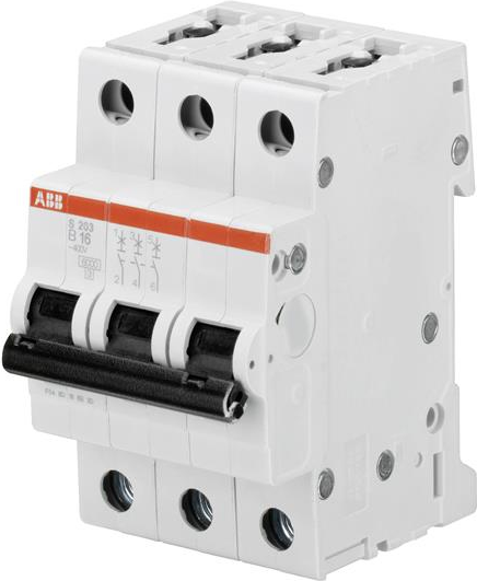 ABB Circuit Breaker 40A S203-B40, 3-pole, 6kA (2CDS253001R0405)