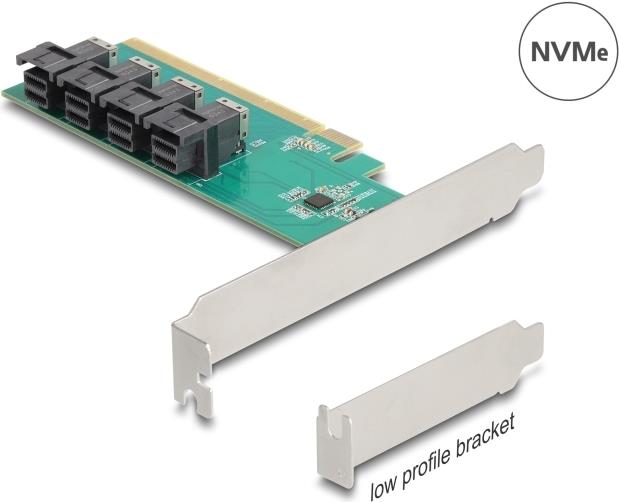 Delock Storage Controller - Fork - U.2 NVMe - Low-Profile - PCIe 4.0 x16 (90777)