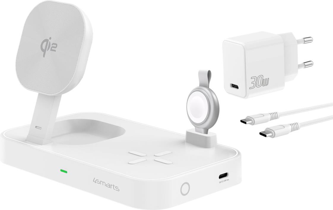 4smarts Qi2 Universal White AC Wireless Charging Fast Charging Indoor - 540999