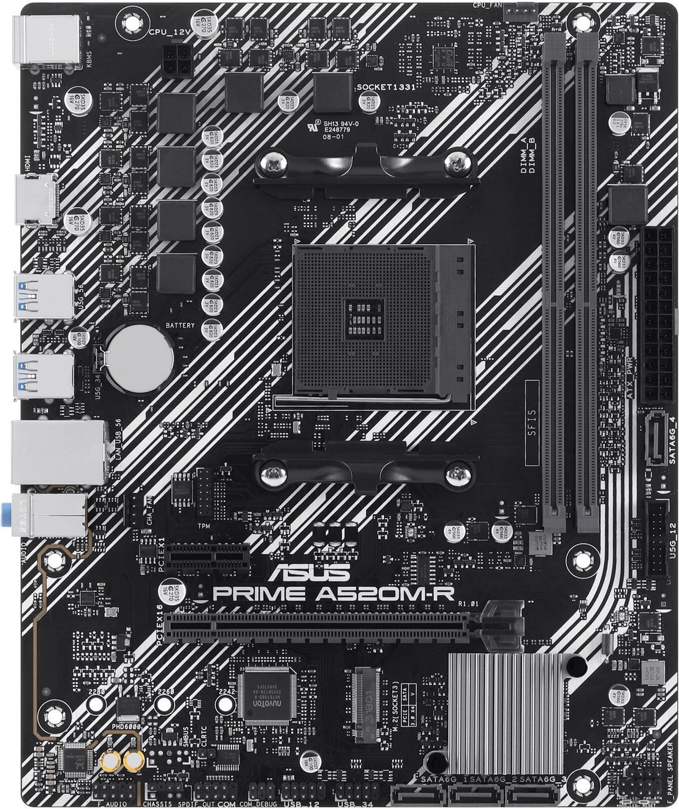 ASUS PRIME A520M-R - Motherboard - micro ATX - Socket AM4 - AMD A520 Chipset - Model 90MB1H60-M0EAY0